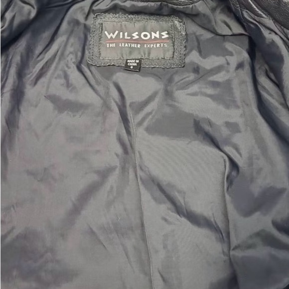 Wilson Black Leather Motorcycle Jacket with Asymmetrical Zipper - Picture 5 of 10